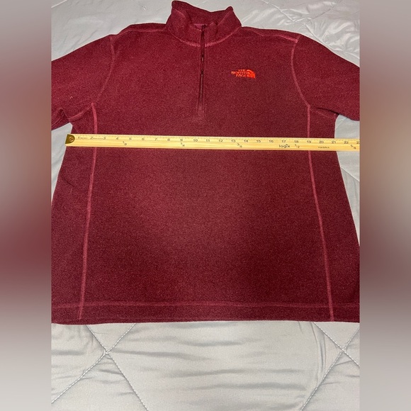 The North Face Men's Maroon Zip-Up Sweater - Picture 3 of 5